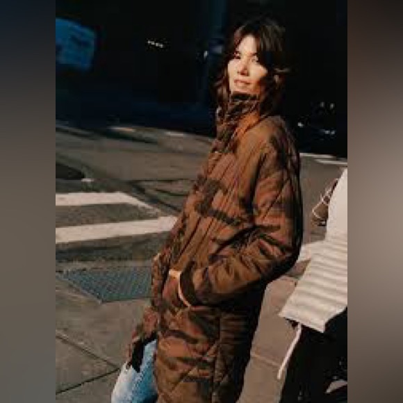 NEW Anthropologie Marrakech size XS Quilted Parka Jacket Camo Brown - Picture 2 of 9